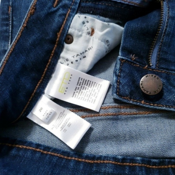 Elie Tahari FARRAH SLIM STRETCH BOOT Dark Jeans 26 - Picture 8 of 8